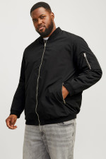 Куртка великого розміру з ребристими манжетами Baseball Plus Jack&Jones чорна