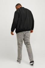 Куртка великого розміру з ребристими манжетами Baseball Plus Jack&Jones чорна