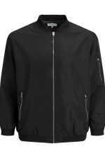 Куртка великого розміру з ребристими манжетами Baseball Plus Jack&Jones чорна
