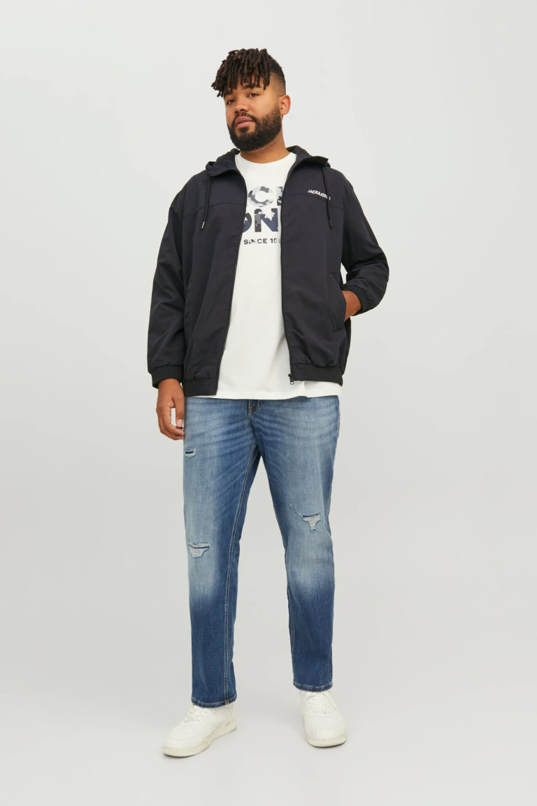 Вітровка Jack&Jones чорна великого розміру для чоловіків