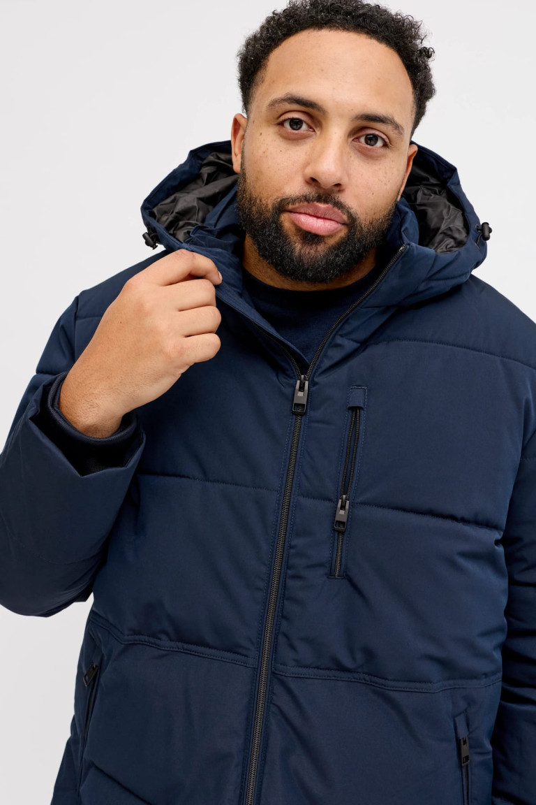 Пуховик Jack&Jones синій великого розміру для чоловіків