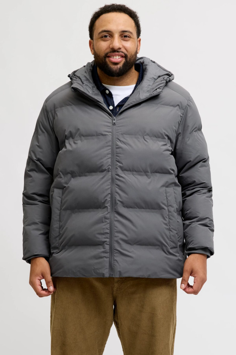 Пуховик Jack&Jones сірий великого розміру