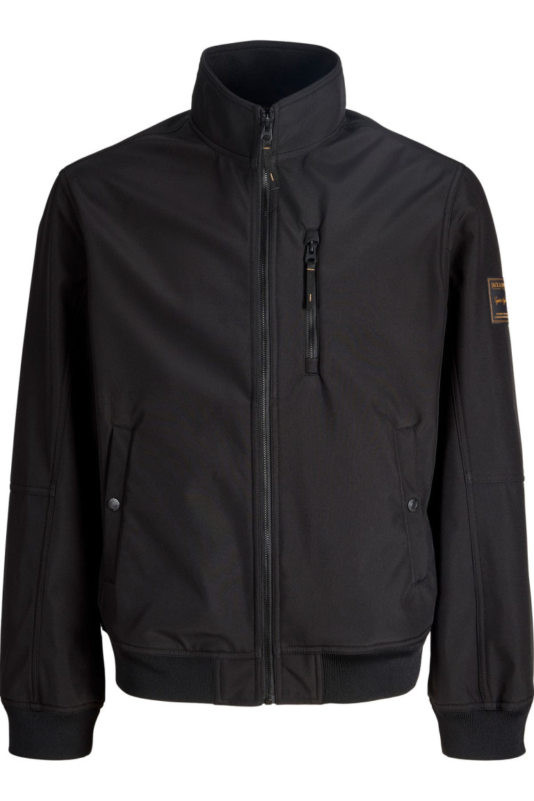 Куртка великого розміру з високим коміром-стійкою Jack&Jones, чорна