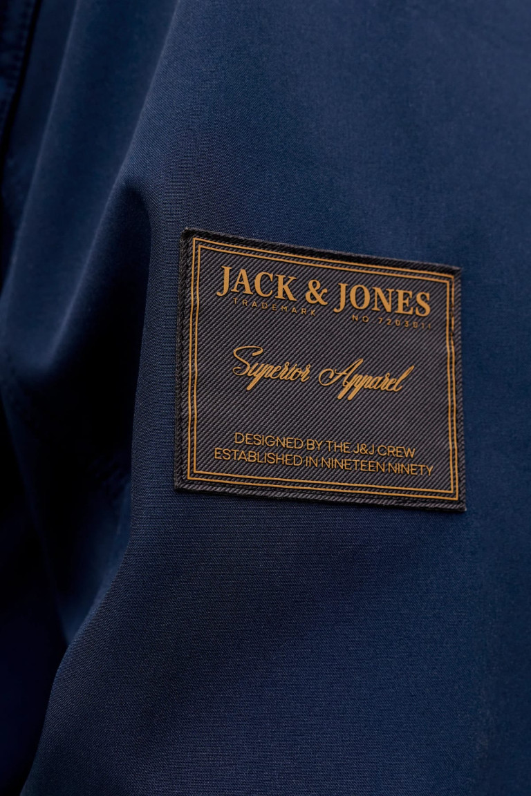 Куртка великого розміру з високим коміром-стійкою Jack&Jones, синя