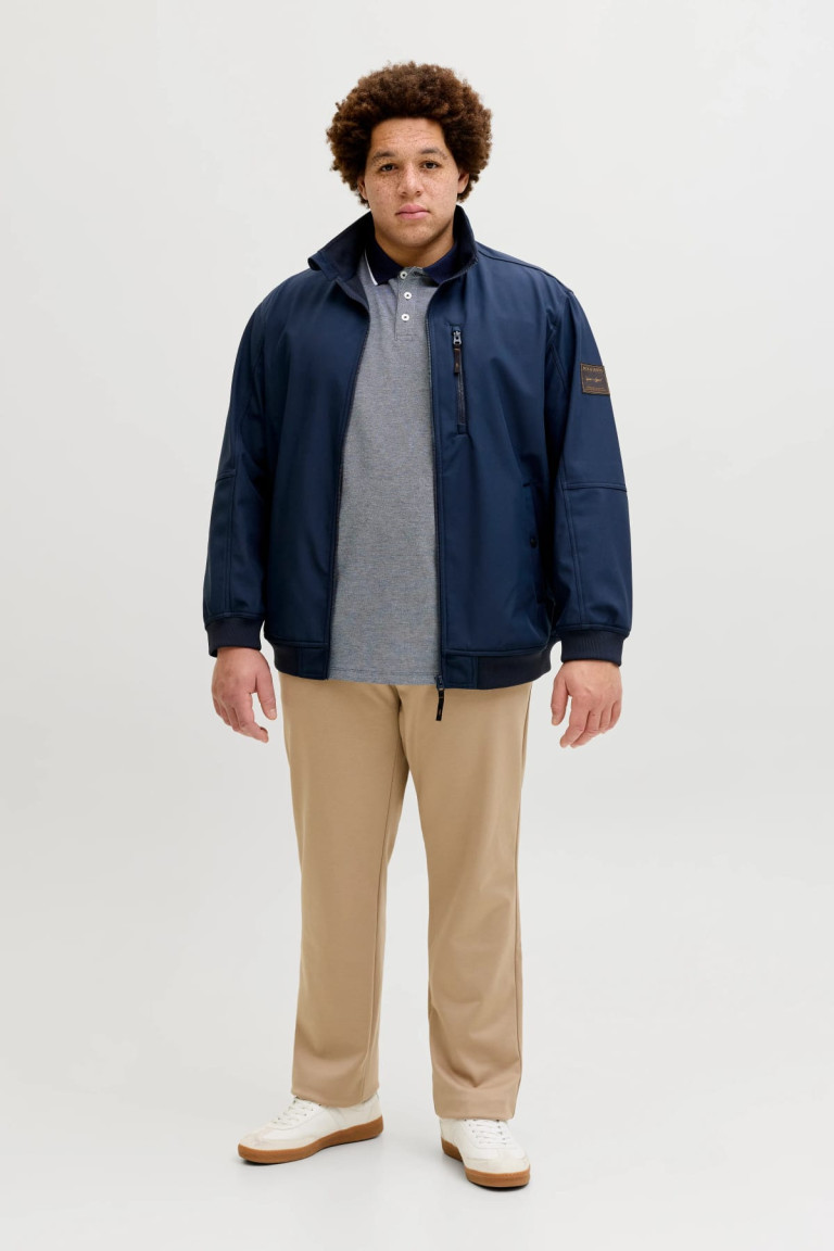 Куртка великого розміру з високим коміром-стійкою Jack&Jones, синя