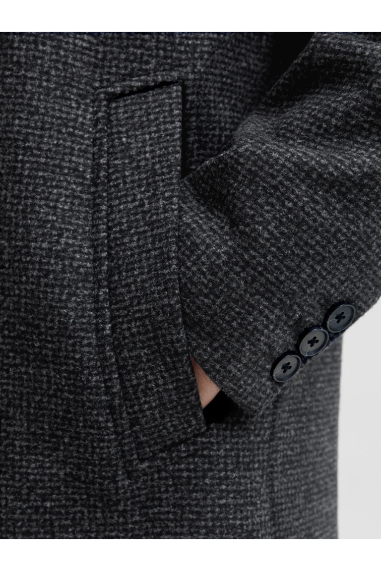 Пальто великого розміру Jack&Jones з коміром-стійкою, темно-сіре