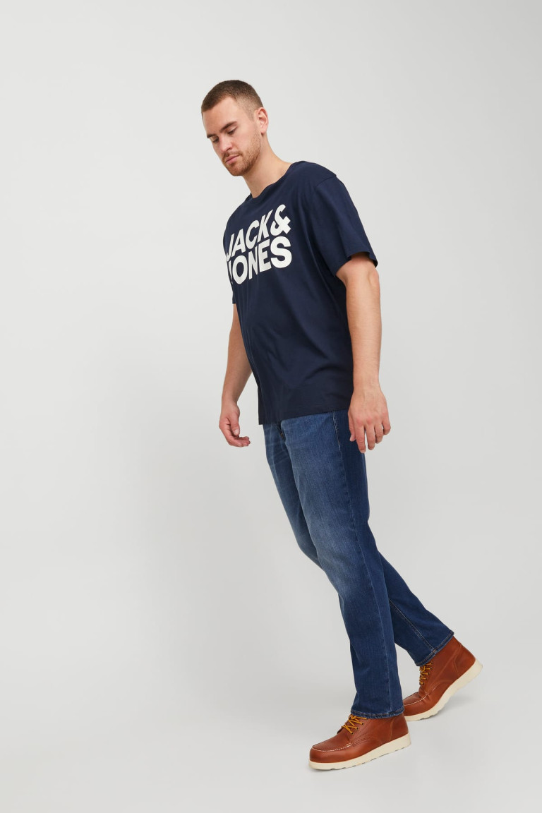 Джинси вузького прямого крою великого розміру Jack&Jones, сині