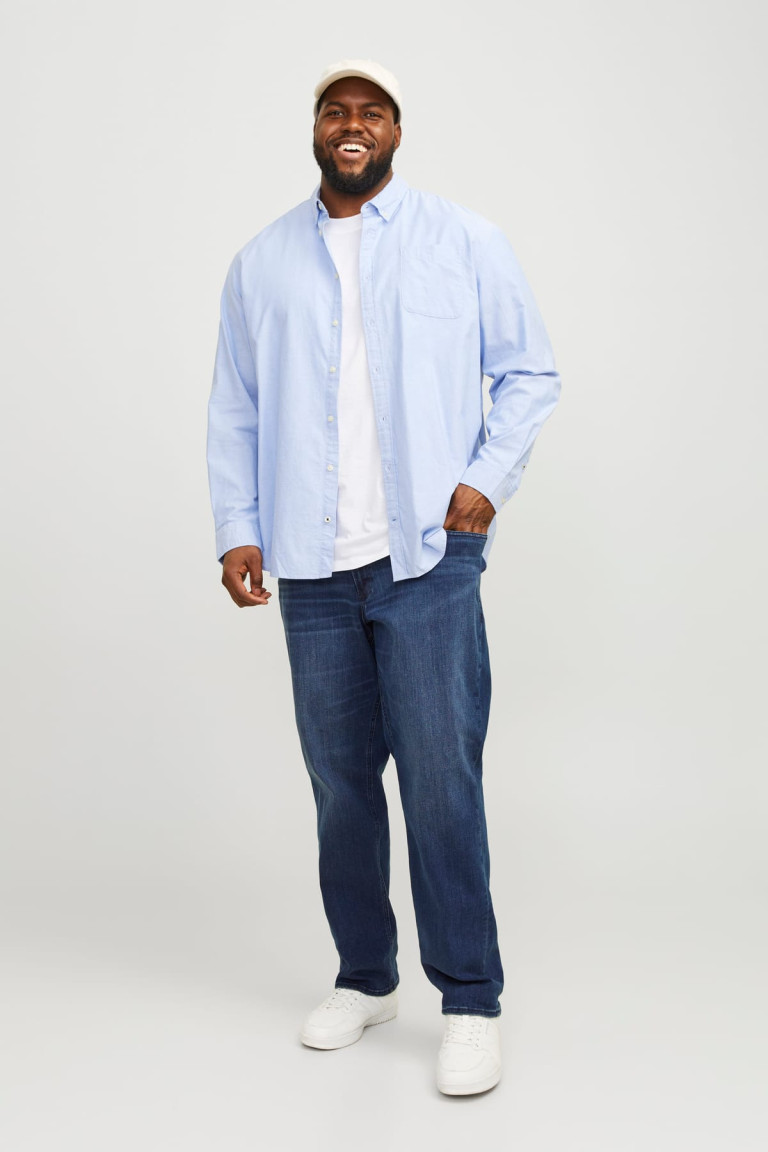 Джинси Slim Fit Low Tail Jack&Jones сині великого розміру