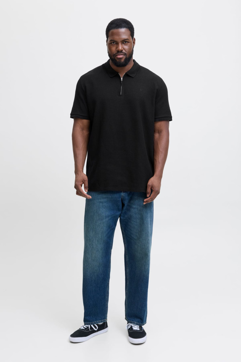 Футболка поло Jack&Jones чорна великого розміру
