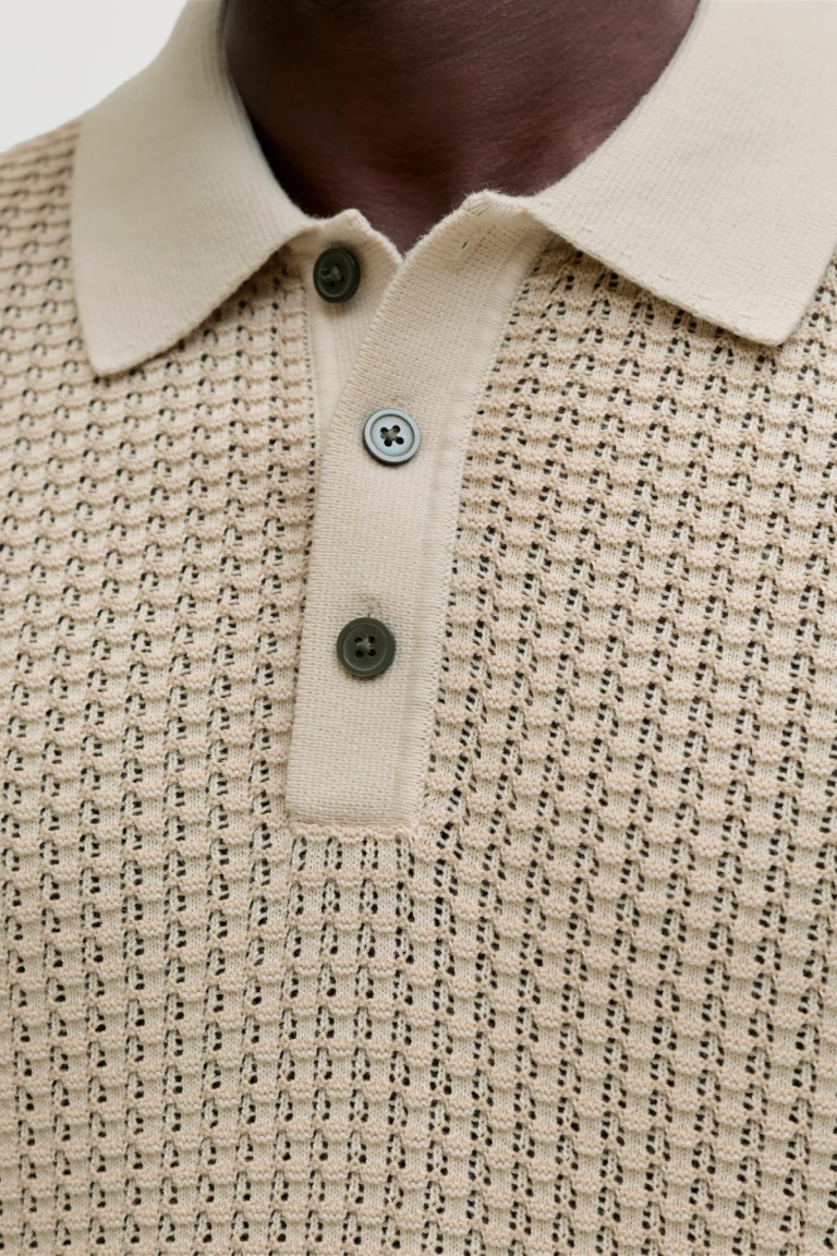 Футболка поло великого розміру Knit Regular Fit Jack&Jones, бежева