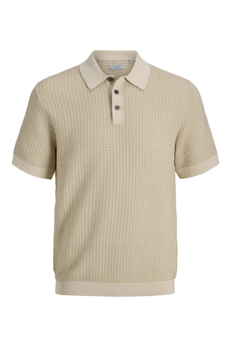 Футболка поло великого розміру Knit Regular Fit Jack&Jones, бежева