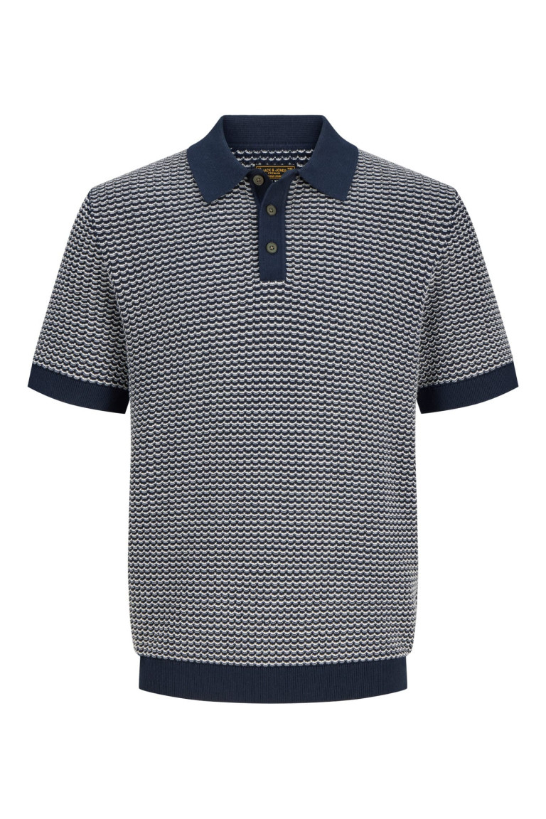 Футболка поло великого розміру Knit Regular Fit Jack&Jones, темно-синя