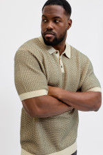 Футболка поло великого розміру Knit Regular Fit Jack&Jones, бежева