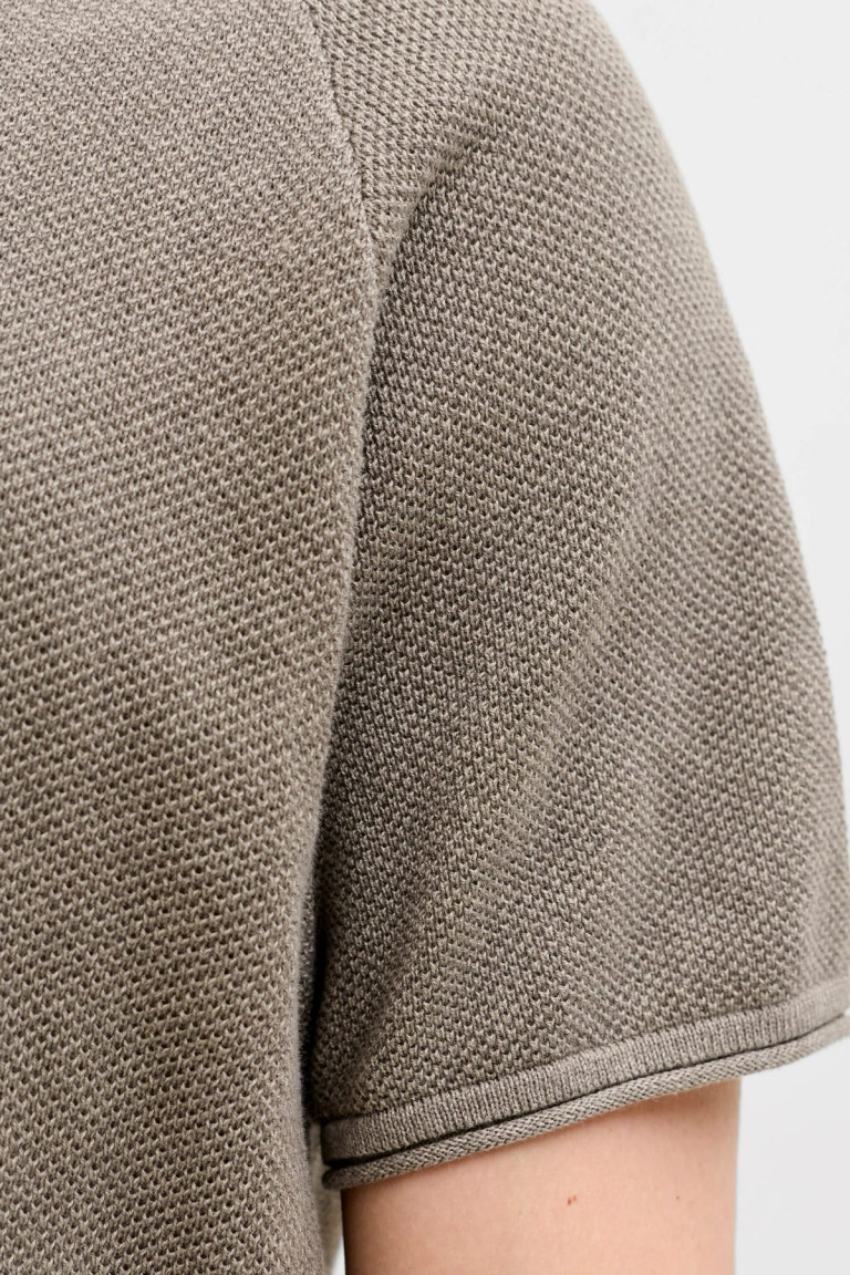 Футболка поло великого розміру Knit Fit Jack&Jones бежева