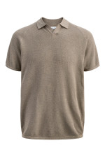 Футболка поло великого розміру Knit Fit Jack&Jones бежева