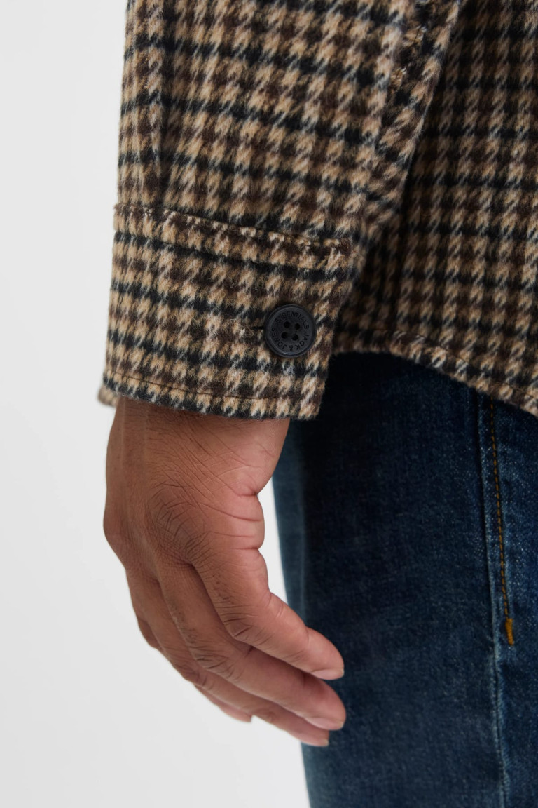 Сорочка Jack&Jones великого розміру у дрібну клітинку, коричнева