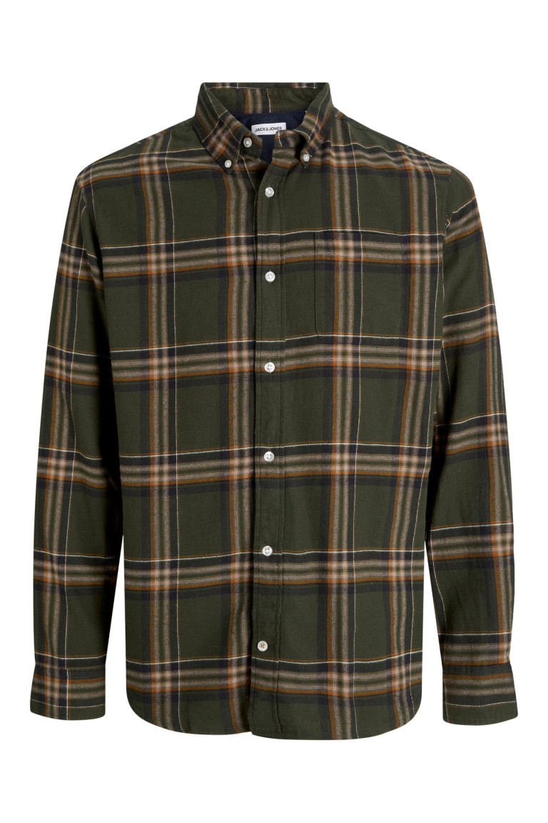 Сорочка Jack&Jones великого розміру у велику клітинку, темно-зелена