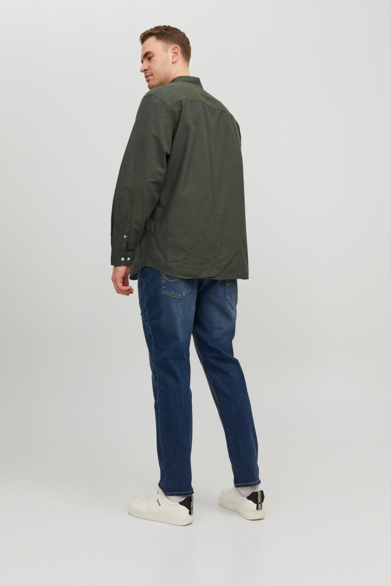 Сорочка Jack&Jones великого розміру темно-зелена