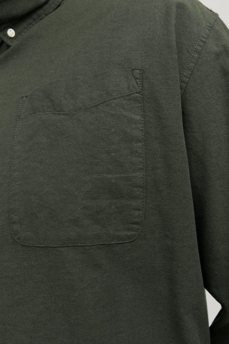 Сорочка Jack&Jones великого розміру темно-зелена