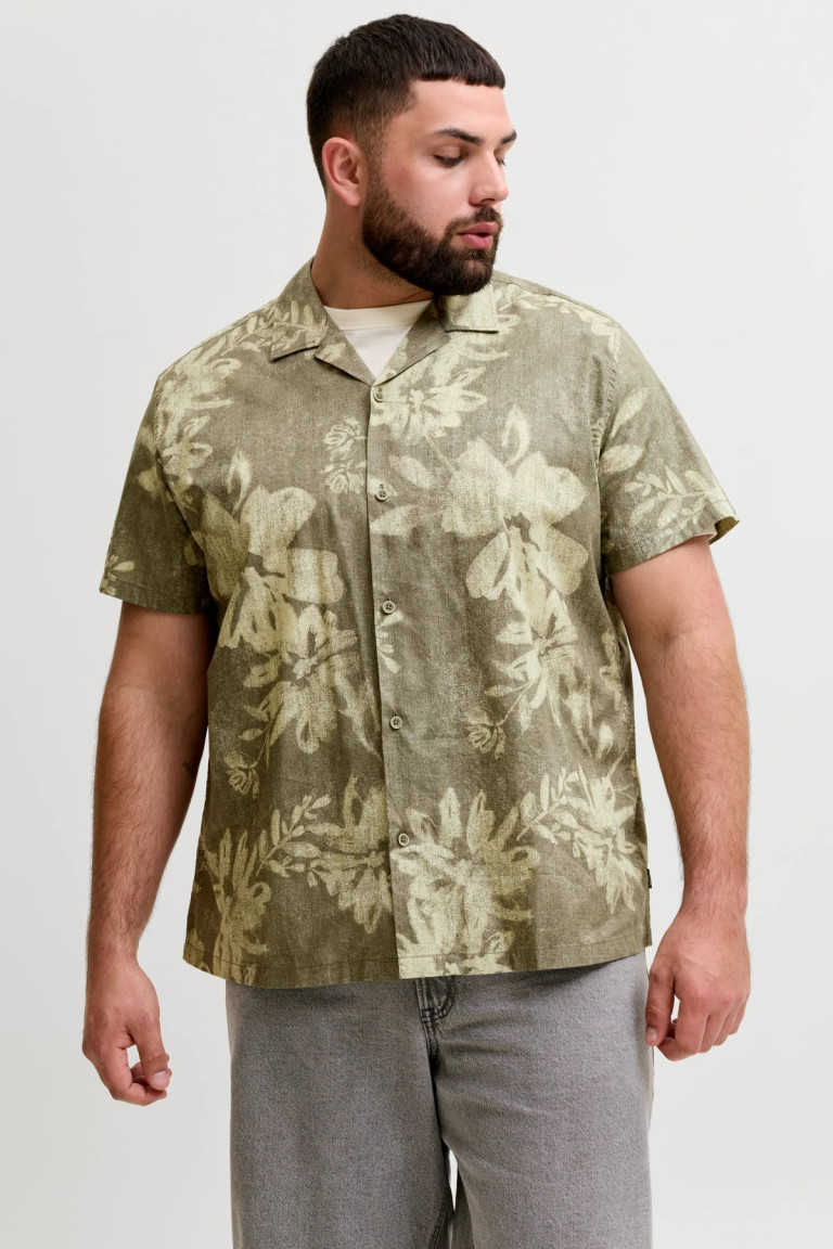 Сорочка Jack&Jones оливкова великого розміру для чоловіків