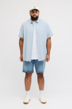 Сорочка Regular Fit Jack & Jones блакитна великого розміру