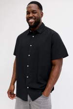 Сорочка Regular Fit Jack & Jones чорна великого розміру