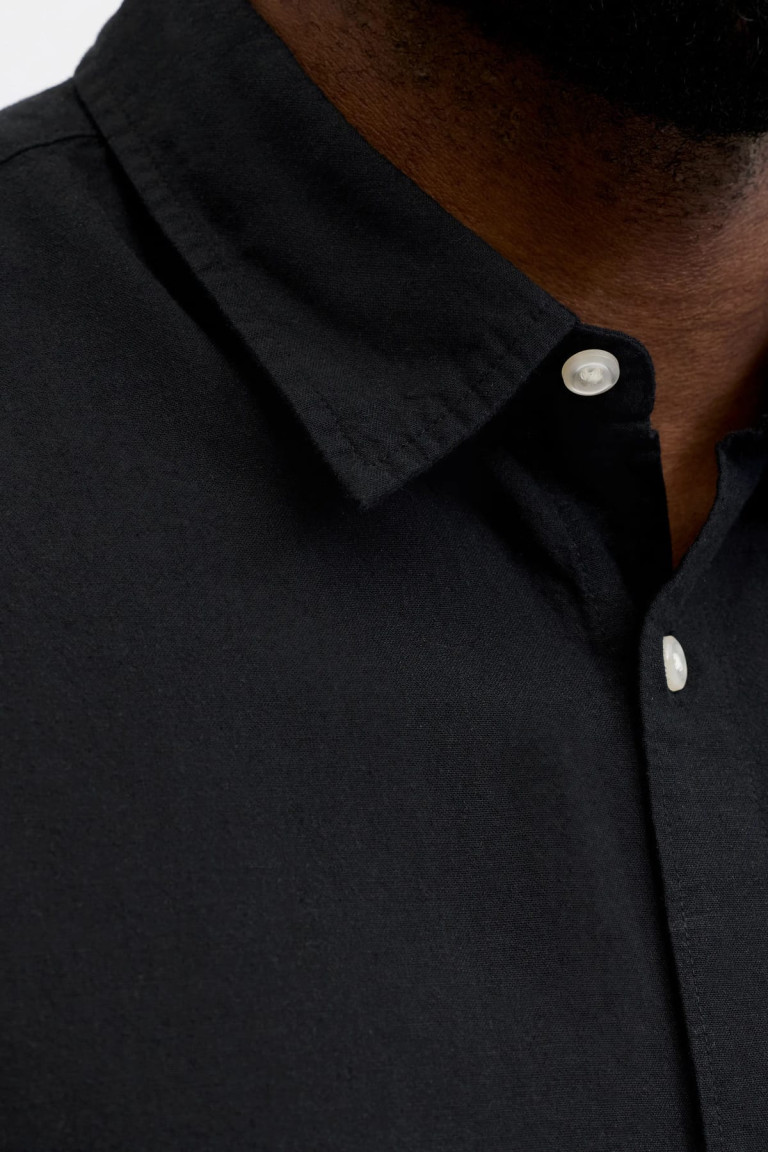 Сорочка Regular Fit Jack & Jones чорна великого розміру