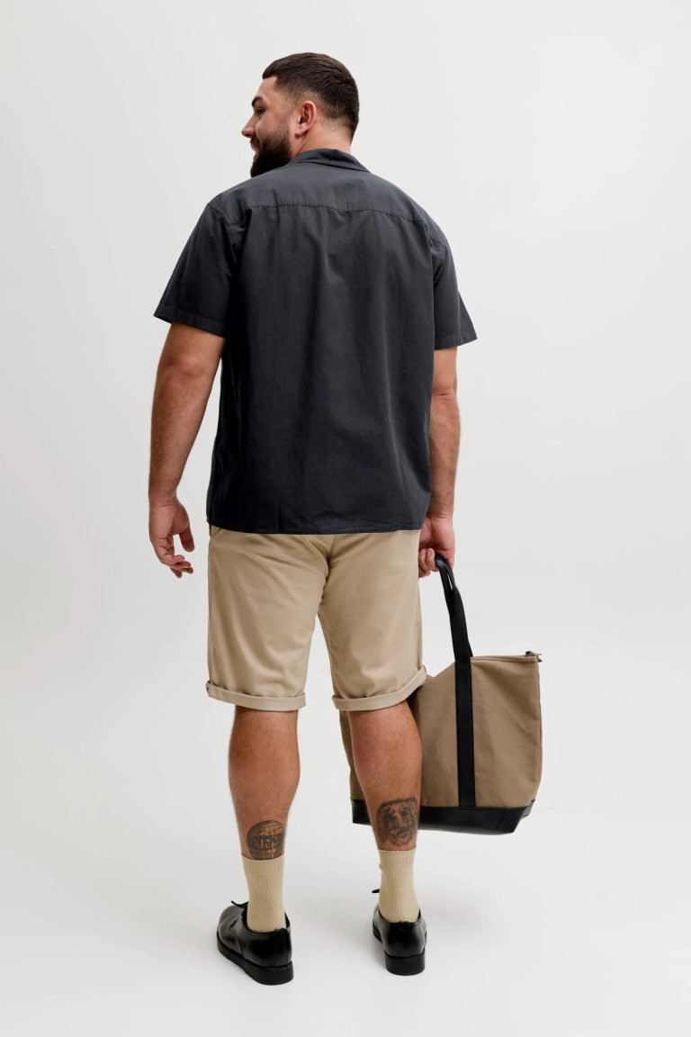 Сорочка Regular Fit Jack & Jones чорна великого розміру