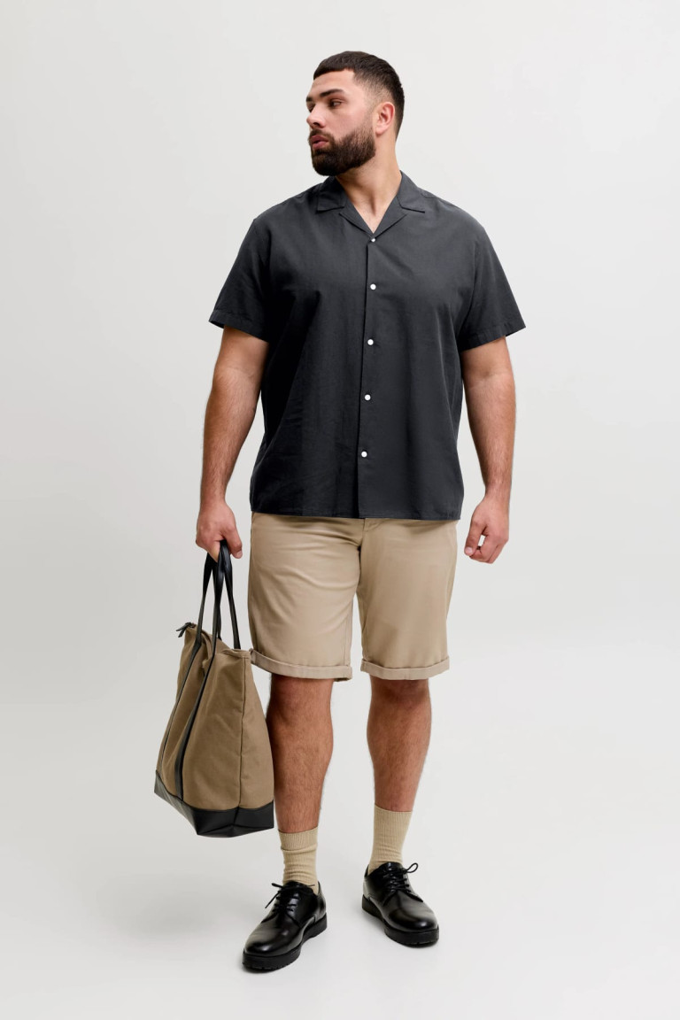 Сорочка Regular Fit Jack & Jones чорна великого розміру