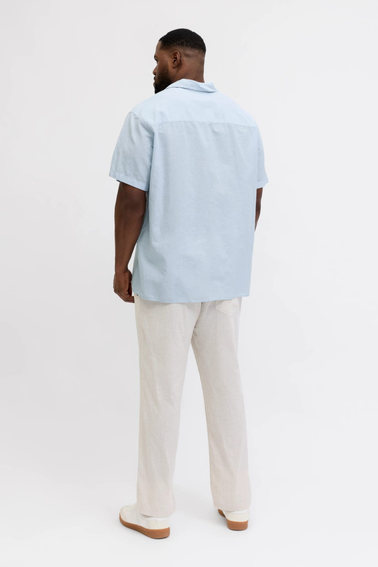 Сорочка Regular Fit Jack & Jones блакитна великого розміру