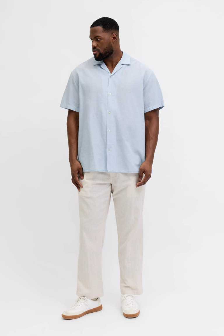 Сорочка Regular Fit Jack & Jones блакитна великого розміру
