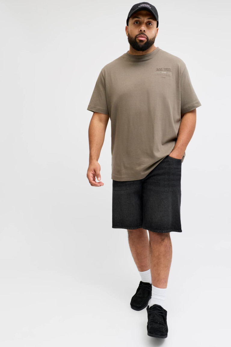 Джинсові шорти великого розміру JJITONY JJORIGINAL Jack&Jones чорні