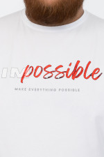 Костюм (футболка та шорти) "IMpossible" великого розміру Big Team, білий та чорний