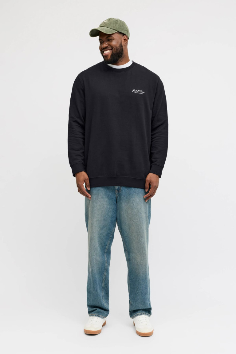 Світшот великого розміру Jack&Jones Archive Selection, чорний