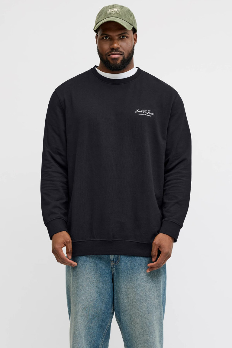 Світшот великого розміру Jack&Jones Archive Selection, чорний