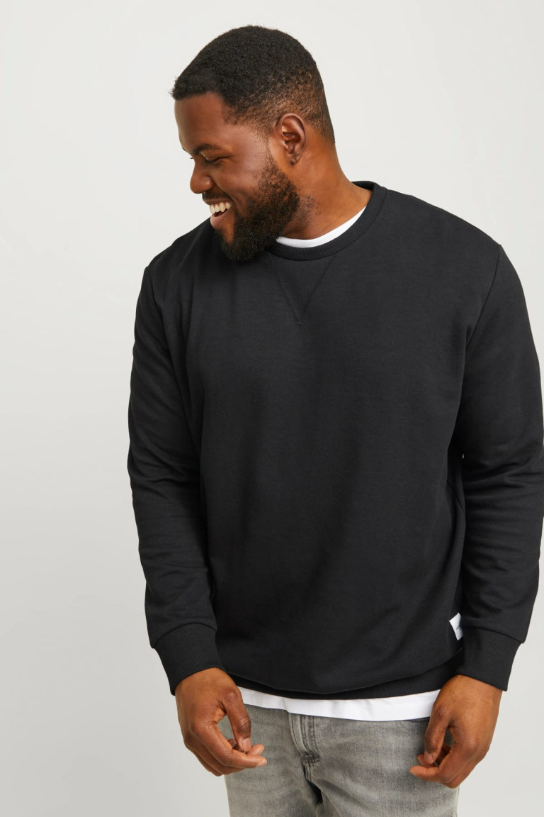 Світшот Regular Fit Jack&Jones чорний великого розміру
