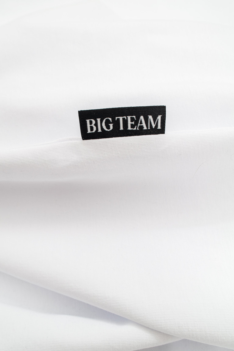 Футболка великого розміру Big Team з манжетою, біла