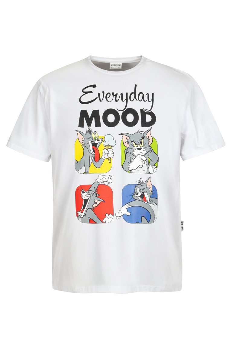 Футболка великого розміру з принтом "Том" Big Team, біла