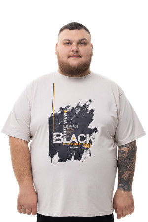 Футболка з принтом "Black" Big Team - бежева