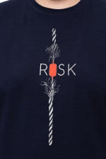 Футболка великого розміру з принтом "Risk" Big Team, темно-синя