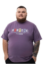 Футболка з принтом "New York" Big Team - бузкова