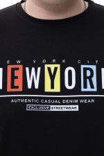 Футболка великого розміру з принтом «New York» Big Team, чорна