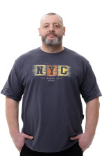 Футболка великого розміру з принтом "NYC" Big Team, колір темно-синя