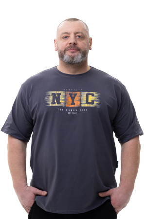 Футболка з принтом "NYC" Big Team - темно-синя