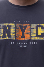 Футболка великого розміру з принтом "NYC" Big Team, колір темно-синя