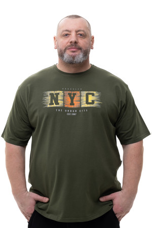 Футболка з принтом "NYC" Big Team - хакі