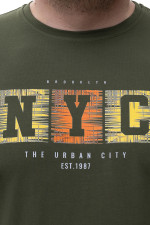 Футболка великого розміру з принтом "NYC" Big Team, колір хакі
