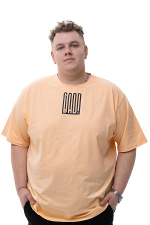 Футболка з принтом "Good-Bad" Big Team - персиковий