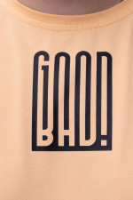 Футболка великого розміру принтом Good-Bad Big Team, персиковий