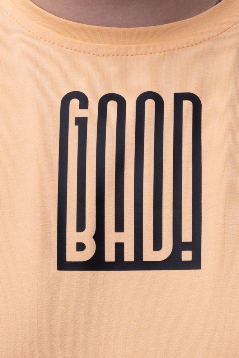 Футболка великого розміру принтом Good-Bad Big Team, персиковий